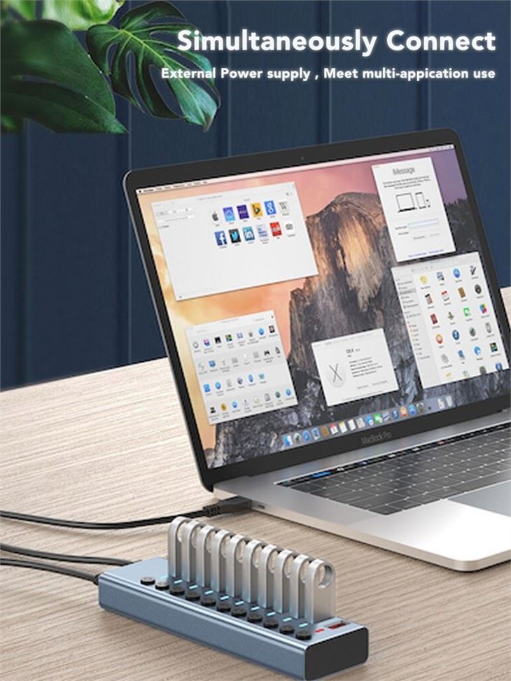 MSLFORCE 10Ports USB3.0 HUB Charging Station